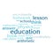 Cloud of words list on the subject of school and education