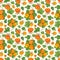 Cloudberry seamless pattern. Vector botanical illustration