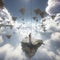 Cloudbound Excursion: Skyward Ascent and Airborne Adventure. Generative AI