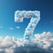 Cloudcore: A Photorealistic Depiction Of The Number Seven In The Sky