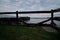 Clouded Skies and Broken Fence at Dust at Marinette, Wisconsin Pier