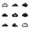 Cloudiness icons set, simple style