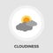 Cloudiness single flat icon.