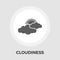 Cloudiness single flat icon.