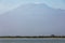 Cloudless view on the Kilimanjaro and a lake in front of it