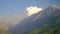 Clouds above the mountains and valley