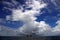 Clouds above oil rig