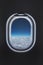 Clouds in the aircraft\'s porthole