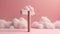 Clouds Around A Pole: A Playful 3d Rendering In Monochromatic Style