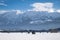 Clouds around snowy mountain range with mountains Grimming, Schartenspitze, Steinfeldspitze