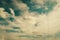 Clouds and blue sky with grunge scratch effect vintage