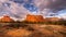 Clouds and blue sky over Bell Rock and Courthouse Butte between the Village of Oak Creek and the town of Sedona