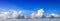Clouds on blue sky, panoramic background