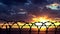 Clouds at Border Fence Silhouette Blue Sky at Dusk Timelapse Barbed Wire Time Lapse