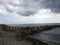 The clouds, cataclysm, coast over the Black sea beach
