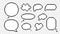 Clouds conversation and speech bubbles pixel isolated icons. Dialog empty black sketches with lines scribbles in