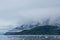 Clouds descend on the Hubbard Glacier