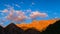 Clouds drifting over Tien Shan Mountain range