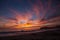 Clouds in flames Sunset in San Simon beach, CA