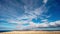 Clouds flying over the desert volcanic landscape of Fuerteventura. Costa Calma, Canary Islands