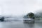 Clouds and fog on the lake