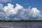 Clouds form over the Amazon River near Iquitos in Peru.