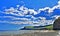 Clouds gather over Boggle Hole, along the Cleveland Way in Yorkshire.