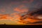 Clouds glowing red after sunset