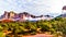 Clouds hanging around Lee Mountain and other red rock mountains surrounding the town of Sedona, Arizona