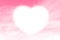 Clouds Heart shape white soft on Sky Pink background, Heart-shaped on sky for design valentine greeting cards copy space message