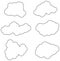 clouds icon set with black stroke