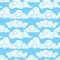 Clouds in japanese and chinese style vector seamless decorative pattern