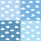 Clouds kids seamless pattern set.