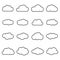Clouds line art icon isolated on white background. Storage solution element, databases, networking, software image