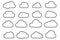 Clouds line art icon. Storage solution element, databases, networking, software image, cloud and meteorology concept. Vector line