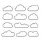 Clouds line art icon. Storage solution element, databases, networking, software image, cloud and meteorology concept. Vector line