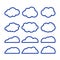 Clouds line art vector icon. Storage solution element, databases, networking, software image, cloud and meteorology concept.