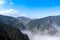 Clouds and mist in the mountain town