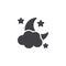 Clouds moon stars vector icon