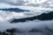 Clouds in the mountains in early morning