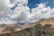 Clouds over arid mountains in Tajikistan