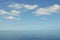 Clouds over the calm Atlantic Ocean