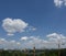 Clouds over the city on a summer day.