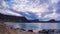 Clouds over a fjord on Gimsoy in a timelapse