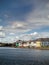 Clouds over Galway city, The long walk, colorful houses, Corrib river, Warm sunny day, Cloudy sky