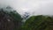 Clouds over Hills at Taroko Gorge National Park in Taiwan. Aerial View