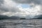 Clouds over large lake