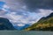 Clouds over the Lustrafjord branch of greater Sognefjord Luster Sogn og Fjordane Norway Scandinavia