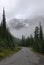 Clouds over Mount Edith Cavell in Canadian Rockies