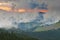 Clouds over the mountain valley